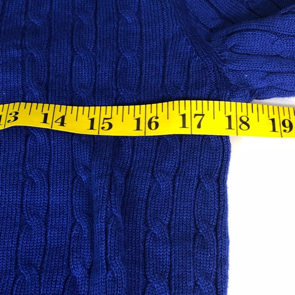 Karen Scott Bright Blue Cable Knit Sweater Size S - Picture 5 of 6